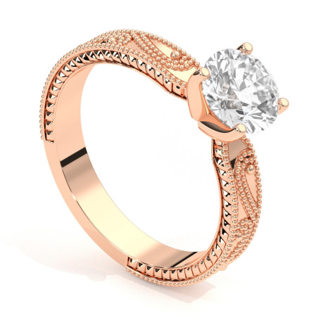 Pierścionek z diamentem od 0.30ct do 1.0ct z różowego złota [P04030103R]