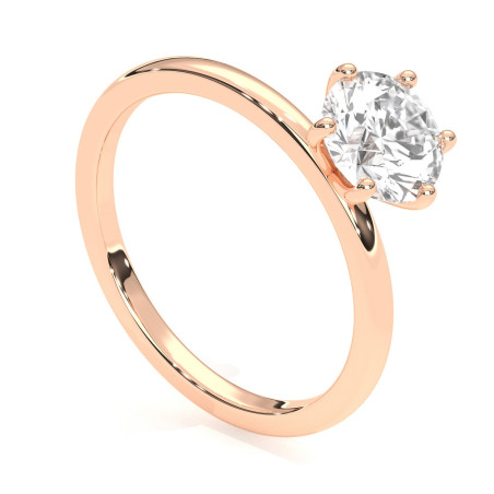 Pierścionek z diamentem od 0.30ct do 1.0ct z różowego złota [P04080103R]