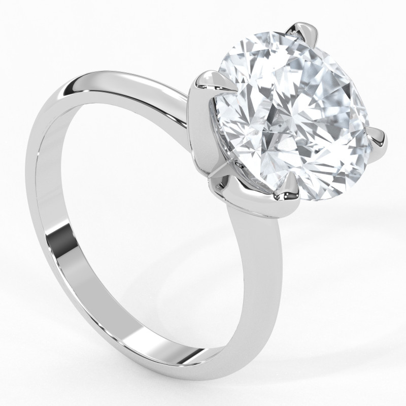 Pierścionek z diamentem 5ct E VS2 EX EX z białego złota [P06090150B]
