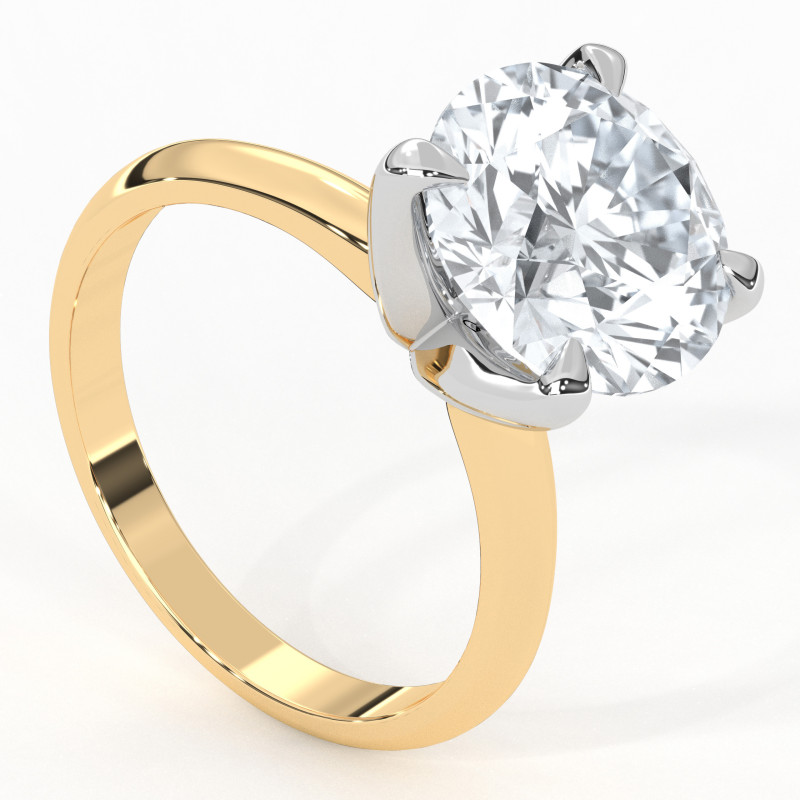 Pierścionek z diamentem 5ct E VS2 EX EX z żółtego złota [P06090150Z]