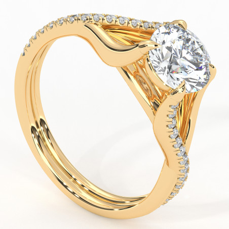 Pierścionek z diamentem od 0.40ct do 1.0ct z żółtego złota [P07030103R]