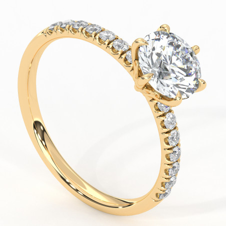 Pierścionek z diamentem od 0.40ct do 1.0ct z żółtego złota [P07040103R]