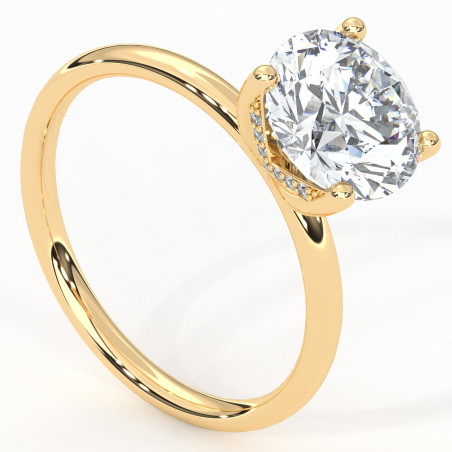 Pierścionek z diamentem 2.0ct D Si1 EX [P07080120Z01] z żółtego złota