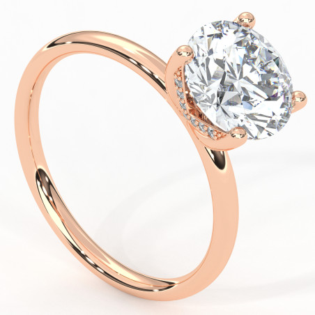 Pierścionek z diamentem 2.0ct D Si1 EX [P07080120R01] z różowego złota