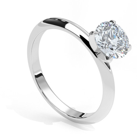 Pierścionek z diamentem laboratoryjnym od 0.50ct do 5.0ct z białego złota [P01010105B-LG]