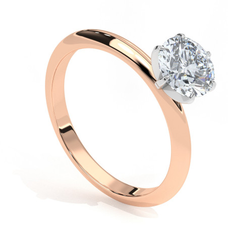 Pierścionek z diamentem laboratoryjnym od 0.50ct do 5.0ct z różowego złota [P01020105R-LG]