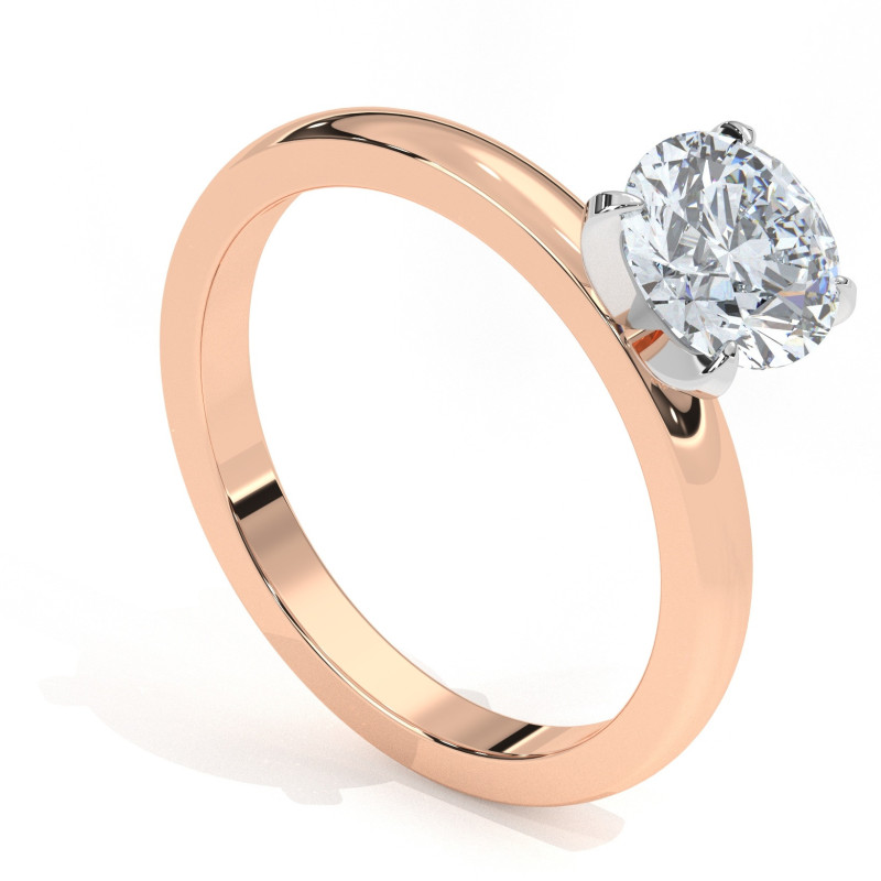 Pierścionek z diamentem laboratoryjnym od 0.50ct do 5.0ct z różowego złota [P01030105R-LG]