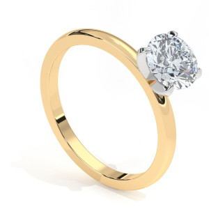 Pierścionek z diamentem laboratoryjnym od 0.50ct do 5.0ct z żółtego złota [P01040105Z-LG]