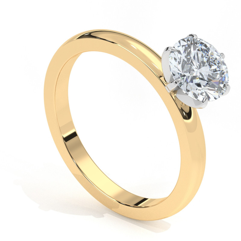 Pierścionek z diamentem laboratoryjnym od 0.50ct do 5.0ct z żółtego złota [P01050105Z-LG]