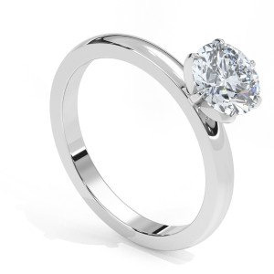 Pierścionek z diamentem laboratoryjnym od 0.50ct do 5.0ct z białego złota [P01050105B-LG]