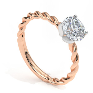 Pierścionek z diamentem laboratoryjnym od 0.50ct do 5.0ct z różowego złota [P01070105R-LG]
