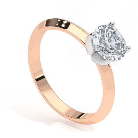 Pierścionek z diamentem laboratoryjnym od 0.50ct do 5.0ct z różowego złota [P01080105R-LG]