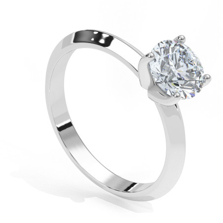 Pierścionek z diamentem laboratoryjnym od 0.50ct do 5.0ct z białego złota [P01080105B-LG]