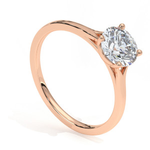 Pierścionek z diamentem laboratoryjnym od 0.50ct do 5.0ct z różowego złota [P01090105R-LG]