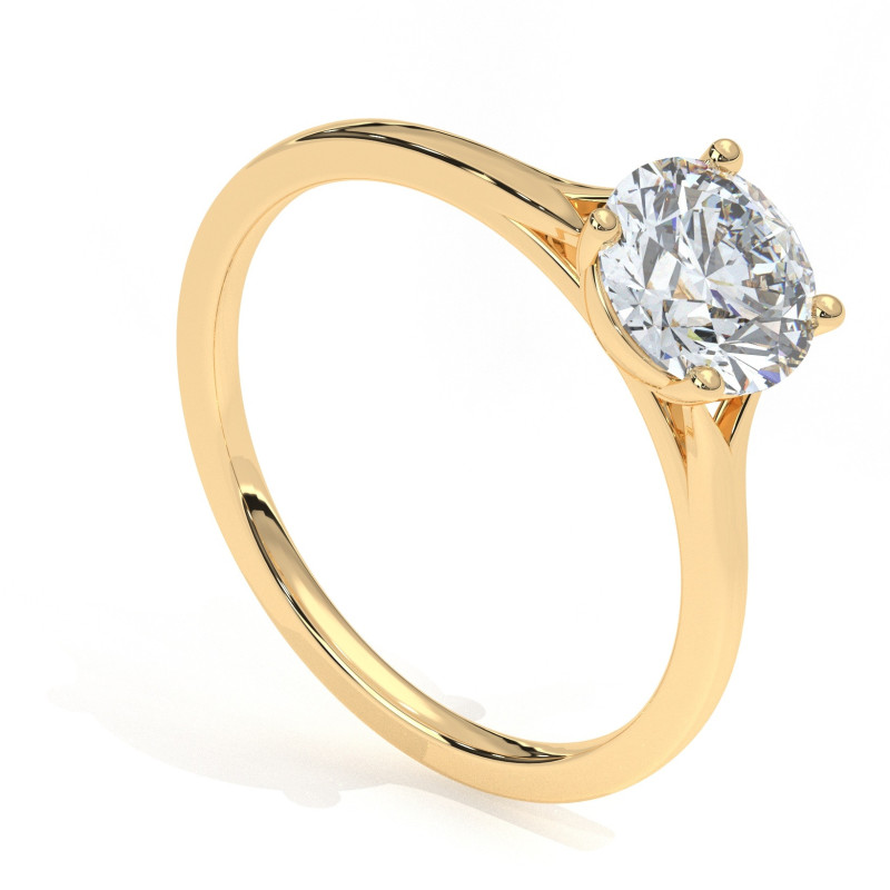 Pierścionek z diamentem laboratoryjnym od 0.50ct do 5.0ct z żółtego złota [P01090105Z-LG]