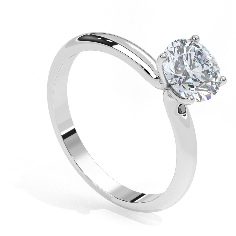 Pierścionek z diamentem laboratoryjnym od 0.50ct do 5.0ct z białego złota [P01100105B-LG]