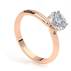 Pierścionek z diamentem laboratoryjnym od 0.50ct do 5.0ct z różowego złota [P01100105R-LG]