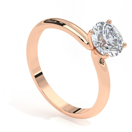 Pierścionek z diamentem laboratoryjnym od 0.50ct do 5.0ct z różowego złota [P01100105R-LG]