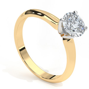 Pierścionek z diamentem laboratoryjnym od 0.50ct do 5.0ct z żółtego złota [P02010105Z-LG]