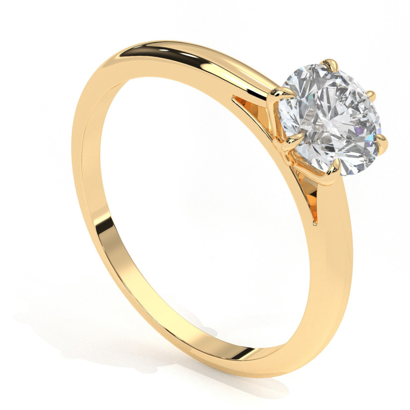 Pierścionek z diamentem laboratoryjnym od 0.50ct do 5.0ct z żółtego złota [P02030105Z-LG]