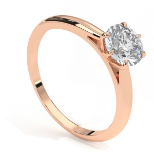 Pierścionek z diamentem laboratoryjnym od 0.50ct do 5.0ct z różowego złota [P02030105R-LG]