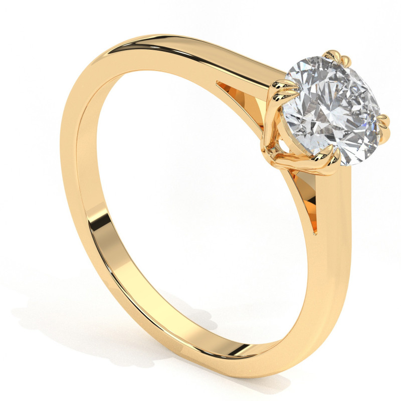 Pierścionek z diamentem laboratoryjnym od 0.50ct do 5.0ct z żółtego złota [P02040105Z-LG]