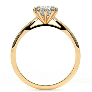 Pierścionek z diamentem laboratoryjnym od 0.50ct do 5.0ct z żółtego złota [P02050105Z-LG]