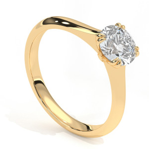 Pierścionek z diamentem laboratoryjnym od 0.50ct do 5.0ct z żółtego [P02060105Z-LG]