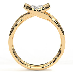 Pierścionek z diamentem laboratoryjnym od 0.50ct do 5.0ct z żółtego złota [P02080105Z-LG]