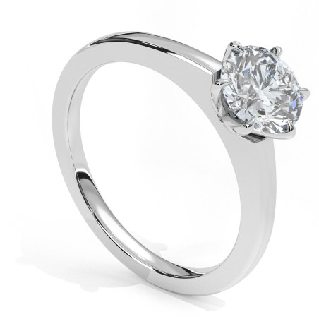 Pierścionek z diamentem laboratoryjnym od 0.50ct do 5.0ct z białego złota [P02090105B-LG]