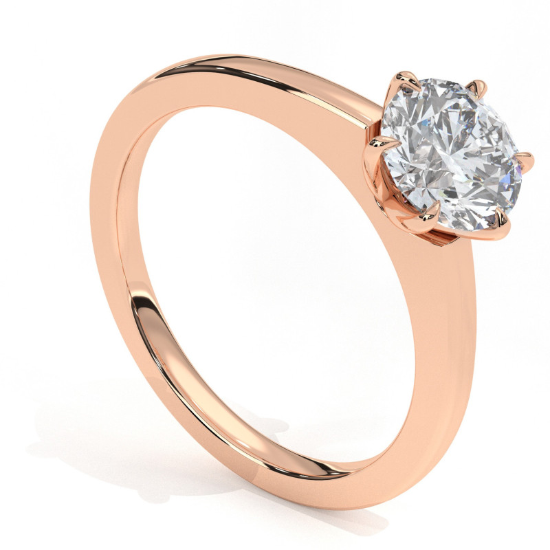 Pierścionek z diamentem laboratoryjnym od 0.50ct do 5.0ct z różowego złota [P02090105R-LG]