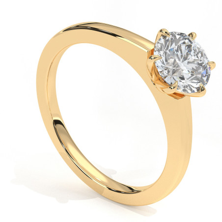 Pierścionek z diamentem laboratoryjnym od 0.50ct do 5.0ct z żółtego złota [P02090105Z-LG]