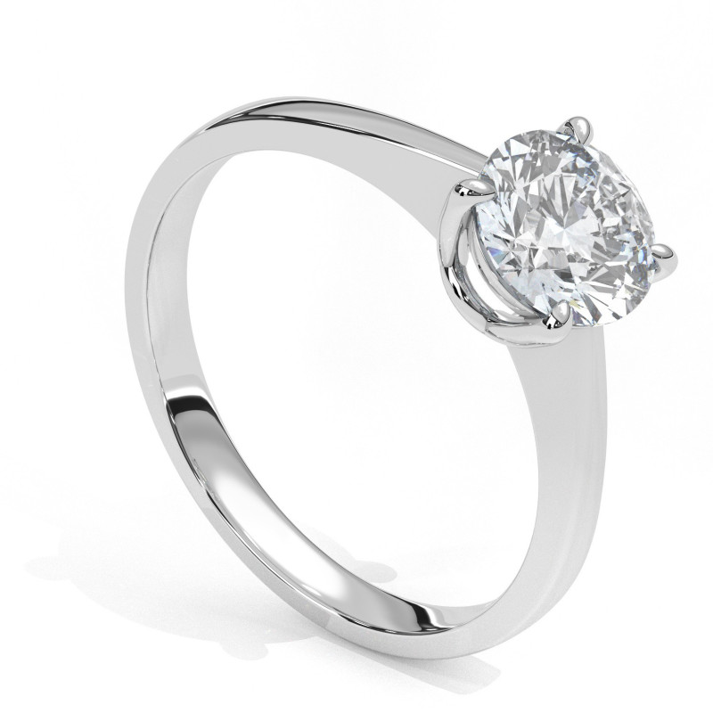 Pierścionek z diamentem laboratoryjnym od 0.50ct do 5.0ct z białego złota [P02100105B-LG]