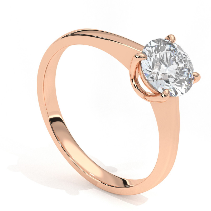 Pierścionek z diamentem laboratoryjnym od 0.50ct do 5.0ct z różowego złota [P02100105R-LG]