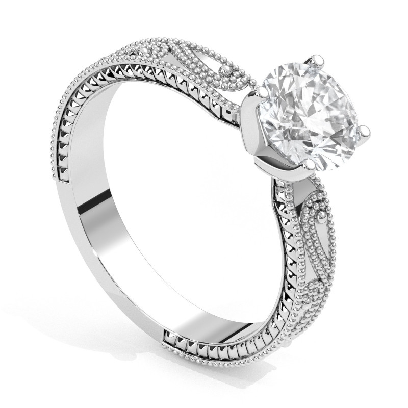 Pierścionek z diamentem laboratoryjnym od 0.50ct do 5.0ct z platyny [P04030105P-LG]