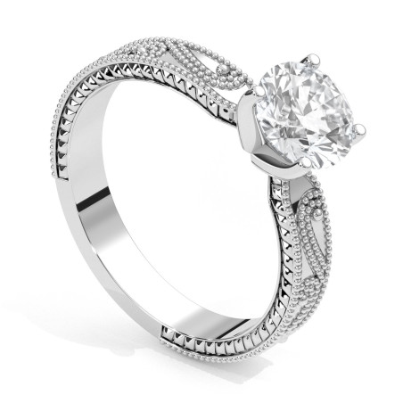 Pierścionek z diamentem laboratoryjnym od 0.50ct do 5.0ct z platyny [P04030105P-LG]