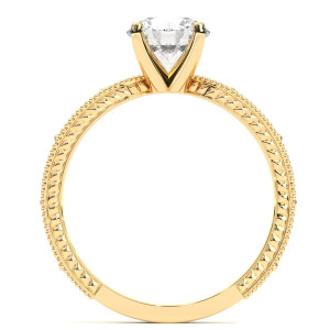 Pierścionek z diamentem laboratoryjnym od 0.50ct do 5.0ct z żółtego złota [P04030105Z-LG]