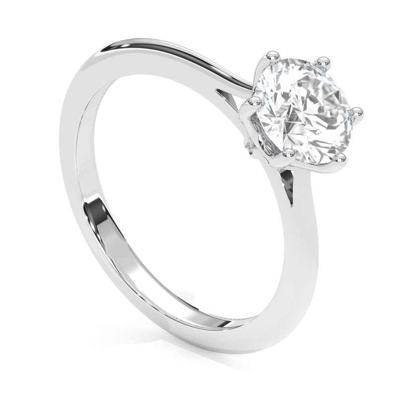 Pierścionek z diamentem laboratoryjnym od 0.50ct do 5.0ct z białego złota [P04040105B-LG]