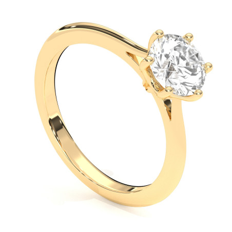 Pierścionek z diamentem laboratoryjnym od 0.50ct do 5.0ct z żółtego złota [P04040105Z-LG]