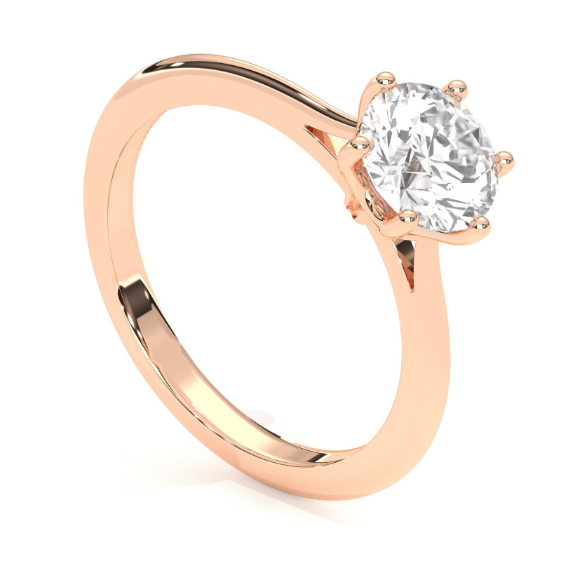 Pierścionek z diamentem laboratoryjnym od 0.50ct do 5.0ct z różowego złota [P04040105R-LG]