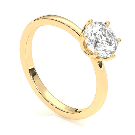 Pierścionek z diamentem laboratoryjnym od 0.50ct do 5.0ct z żółtego złota [P04050105Z-LG]