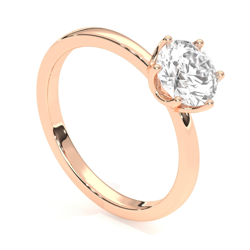 Pierścionek z diamentem laboratoryjnym od 0.50ct do 5.0ct z różowego złota [P04050105R-LG]