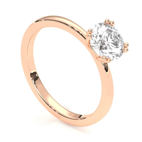 Pierścionek z diamentem laboratoryjnym od 0.50ct do 5.0ct z różowego złota [P04060105R-LG]