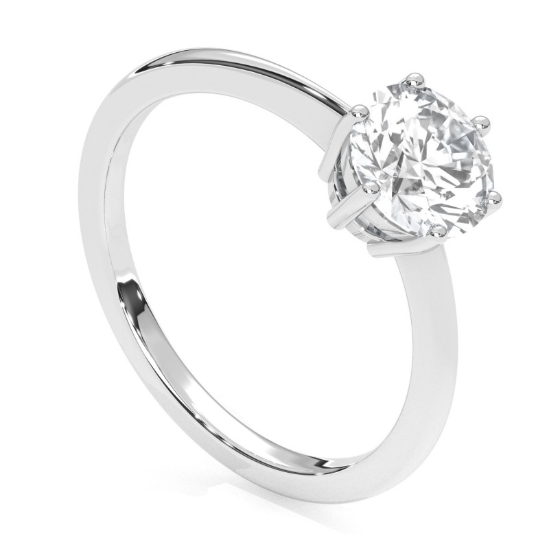 Pierścionek z diamentem laboratoryjnym od 0.50ct do 5.0ct z białego złota [P04090105B-LG]