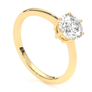 Pierścionek z diamentem laboratoryjnym od 0.50ct do 5.0ct z żółtego złota [P04090105Z-LG]