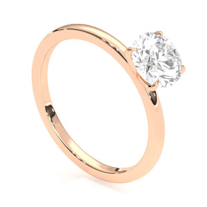 Pierścionek z diamentem laboratoryjnym od 0.50ct do 5.0ct z różowego złota [P04070105R-LG]