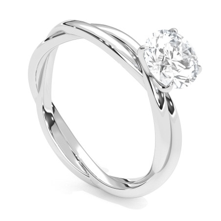 Pierścionek z diamentem laboratoryjnym od 0.50ct do 5.0ct z białego złota [P04100105B-LG]