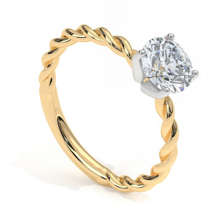 Pierścionek z diamentem laboratoryjnym od 0.50ct do 5.0ct z żółtego złota [P01070105Z-LG]