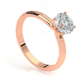 Lotus 4-Prong Solitaire Engagement Ring
