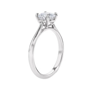 Lotus 4-Prong Solitaire Engagement Ring
